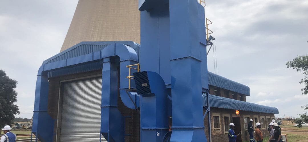 Dust extractor and ducting for a blast booth at a power station in Mpumalanga