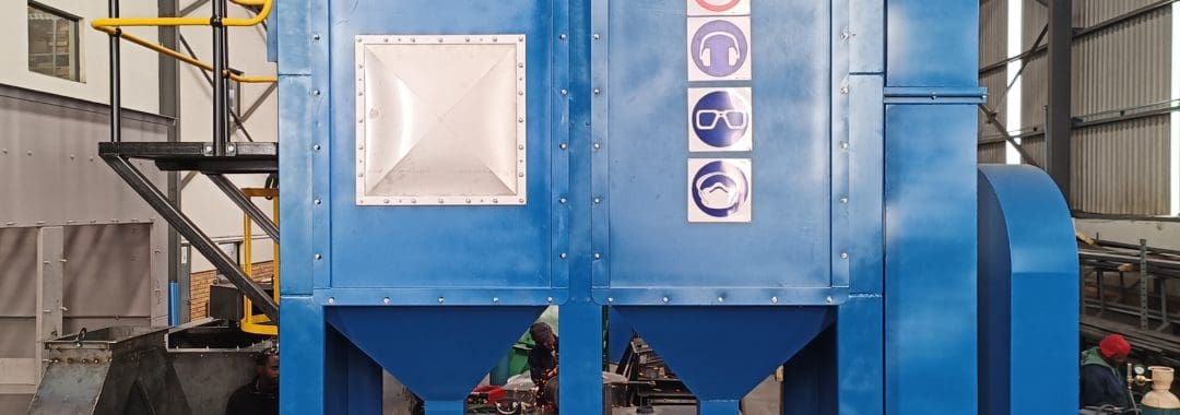 Baghouse dust collector with explosion panel for a sugar plant in Zambia